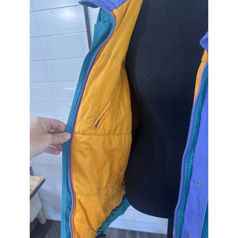 Patagonia Vintage 90s Retro XL Ski Coat Jacket Colorblock Gorpcore Teal Purple - Picture 5 of 10
